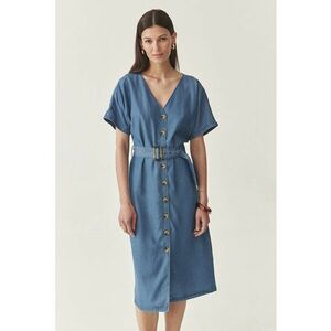 Rochie midi din lyocell - Albastru deschis imagine