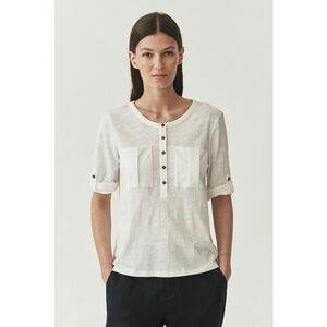 Bluza cu decolteu rotund - Alb imagine