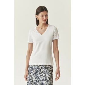 Tricou din amestec de modal - Alb imagine