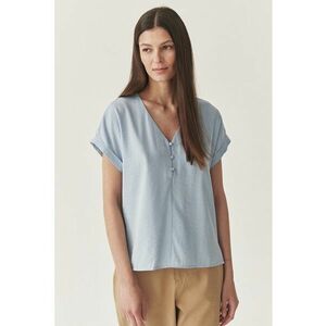 Bluza cu decolteu in V - Albastru glaciar imagine