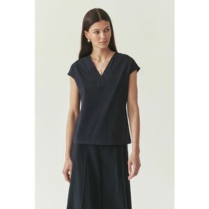 Bluza cu decolteu in V - Albastru ultramarin imagine