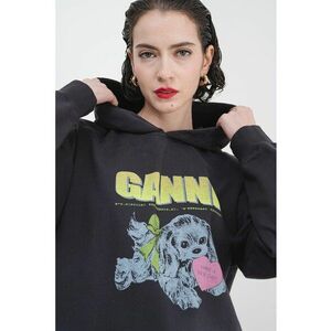 Hanorac de bumbac cu imprimeu grafic - Gri/Verde lime/Gri antracit imagine