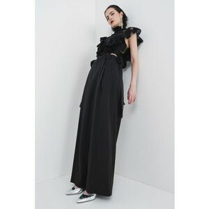 Pantaloni culotte din amestec de lana - Negru imagine