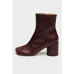 Botine de piele cu toc masiv - Violet imagine