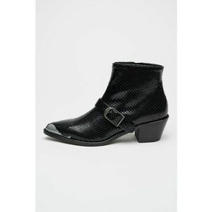 Botine de piele cu toc cubanez Tylow - Negru imagine