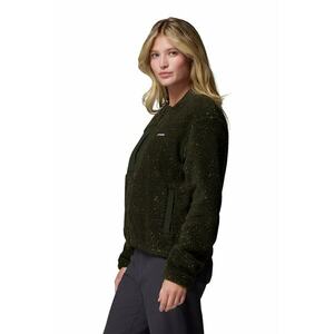 Bluza de trening din material teddy pentru trekking Stellar Path - Verde padure imagine