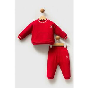 Set de bluza de trening si pantaloni sport de bumbac - Rosu imagine