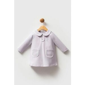 Rochie scurta de bumbac cu maneci lungi - Violet deschis imagine