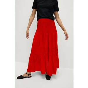 Fusta lunga evazata - Rosu vermillion imagine