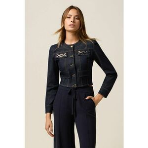 Jacheta slim fit din denim - Bleumarin imagine