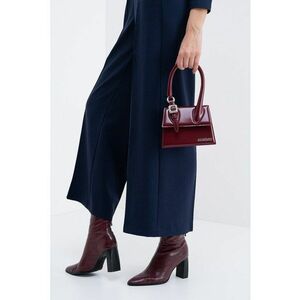 Geanta crossbody din piele lacuita cu logo metalic Chiquito - Visiniu imagine