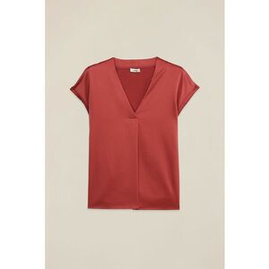Bluza uni cu decolteu in V - Caramiziu imagine