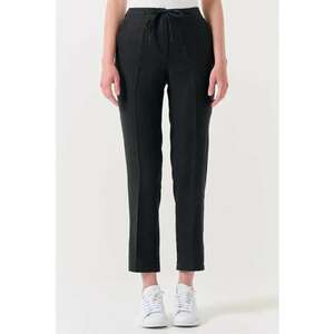 Pantaloni de in cu talie inalta - Negru imagine