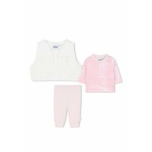 Set de pantaloni - vesta si bluza de trening - 3 Piese - Roz deschis/Alb murdar imagine