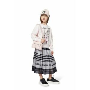 Bluza de trening cu imprimeu grafic si decolteu la baza gatului - Roz pal imagine