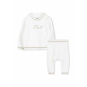 Set de bluza de trening si pantaloni din bumbac si casmir - Auriu/Alb murdar imagine