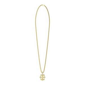 Colier de otel inoxidabil cu cristale - Auriu imagine