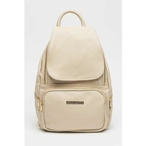 Rucsac din piele cu aspect granulat - Bej deschis imagine
