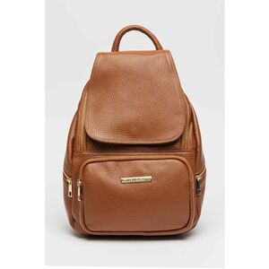 Rucsac din piele cu aspect granulat - Caramel imagine