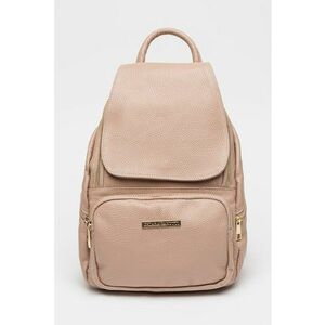 Rucsac din piele cu aspect granulat - Roz prafuit imagine