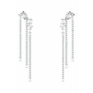 Cercei drop din otel inoxidabil cu cristale - Argintiu imagine