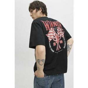 Tricou cu imprimeu pe piept - Rosu/Alb/Negru imagine
