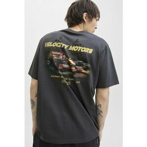 Tricou cu imprimeu pe piept - Galben/Portocaliu/Gri antracit imagine
