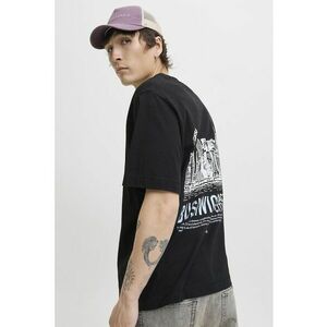 Tricou din bumbac organic cu model grafic pe spate - Alb/Negru imagine