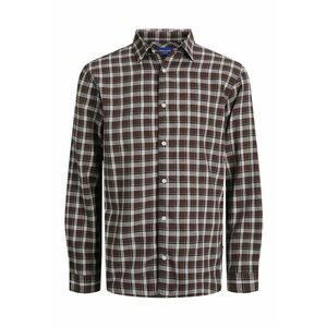 Camasa regular fit cu model in carouri - Alb/Maro cognac imagine