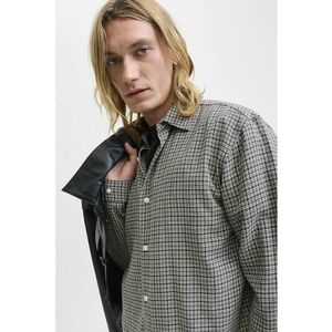 Camasa regular fit cu model in carouri - Alb/Negru/Roz somon imagine