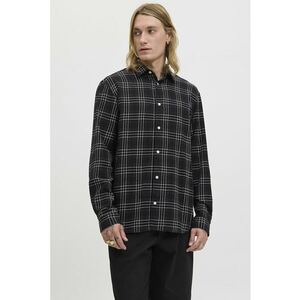 Camasa regular fit cu model in carouri - Alb/Negru imagine
