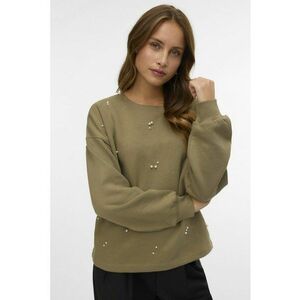 Bluza de trening cu perle sintetice - Verde sparanghel imagine