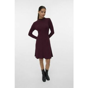 Rochie midi tricotata si striata - Visiniu imagine