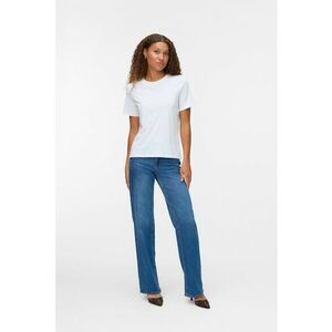 Tricou din bumbac organic cu strasuri - Alb imagine