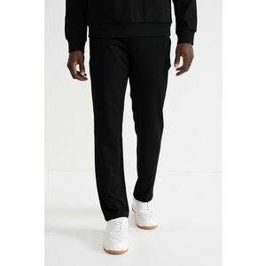 Pantaloni slim-fit chnino cu model uni - Negru imagine