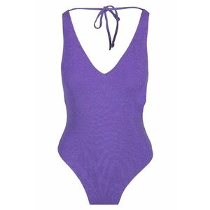 Costum de baie intreg cu aspect stralucitor - Violet imagine