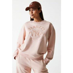 Bluza de trening cu maneci drop si logo brodat - Roz pal imagine