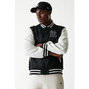 Jacheta baseball subtire cu maneci contrastante - Negru imagine