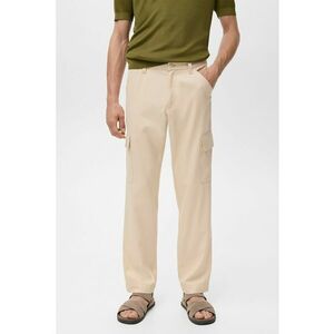 Pantaloni cargo din amestec de lyocell cu talie medie - Bej imagine