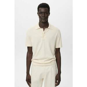 Tricou polo tricotat - Bej imagine