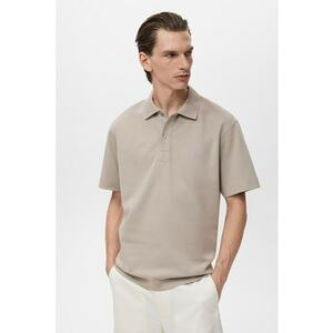 Tricou polo regular fit din amestec de bumbac - Maro taupe deschis imagine