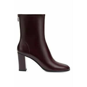 Botine de piele cu toc - Visiniu imagine