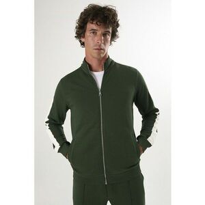Bluza de trening din bumbac cu fermoar - Verde inchis imagine
