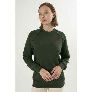 Bluza lejera de trening din bumbac cu maneci raglan - Verde inchis imagine