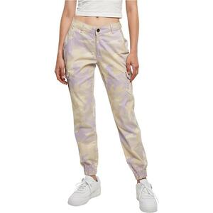 Pantaloni cargo cu imprimeu camuflaj - Maro nisip/Lila imagine