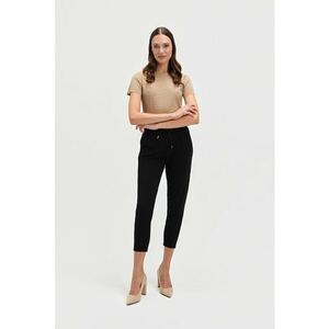 Pantaloni crop cu snur - Negru imagine
