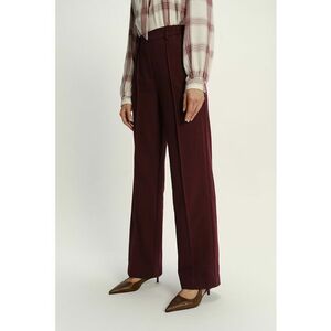 Pantaloni drepti din amestec de modal - Maro cognac imagine