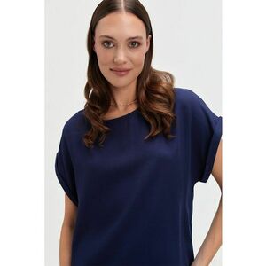 Tricou lejer cu decolteu rotund - Bleumarin imagine