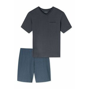 Pijama cu decolteu in V si pantaloni scurti - Albastru inchis imagine