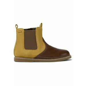 Ghete Chelsea din piele nabuc si piele Savina 8551 - Maro imagine